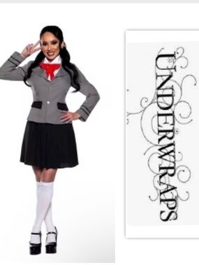 Underwraps Anime Cosplay Schoolgirl Adult Costume